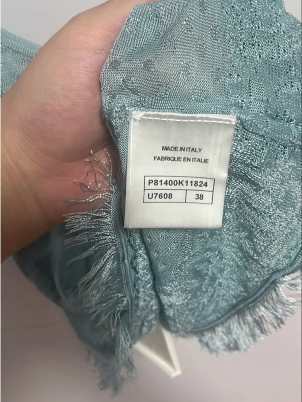 CHANEL Pale Aqua Silk-Blend Spaghetti Strap Camisole